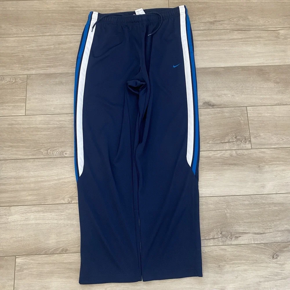 Vintage Nike Sweatpants Mens Size 2X Athletic Blue Striped Elastic Waist Y2K 90s